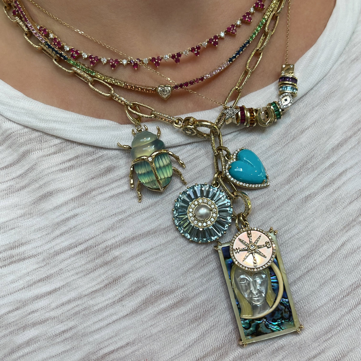 Ruby & Diamond Glam Tennis Necklace