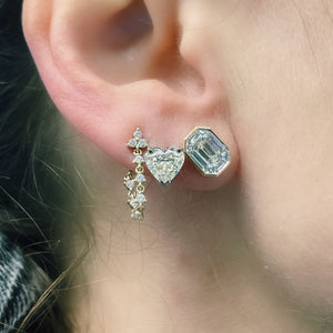 Continuous Diamond Drop Stud Earrings