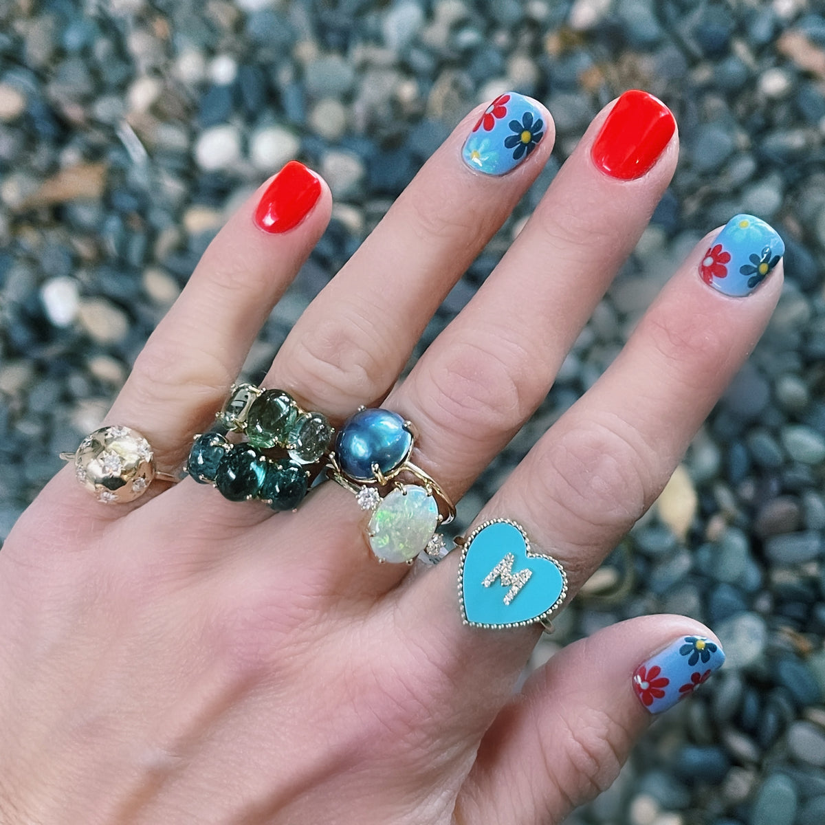 Magic Opal with Diamond Accents Ring