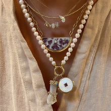 Luna Gemstone Pendant Necklace with Pink Tourmaline Quartz and Diamond