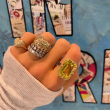 Alexa Puffy Heart Signet Ring with Gemstones or Diamonds