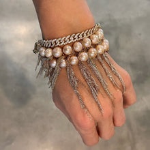 Pearl & Chain Fringe Stretch Bracelet