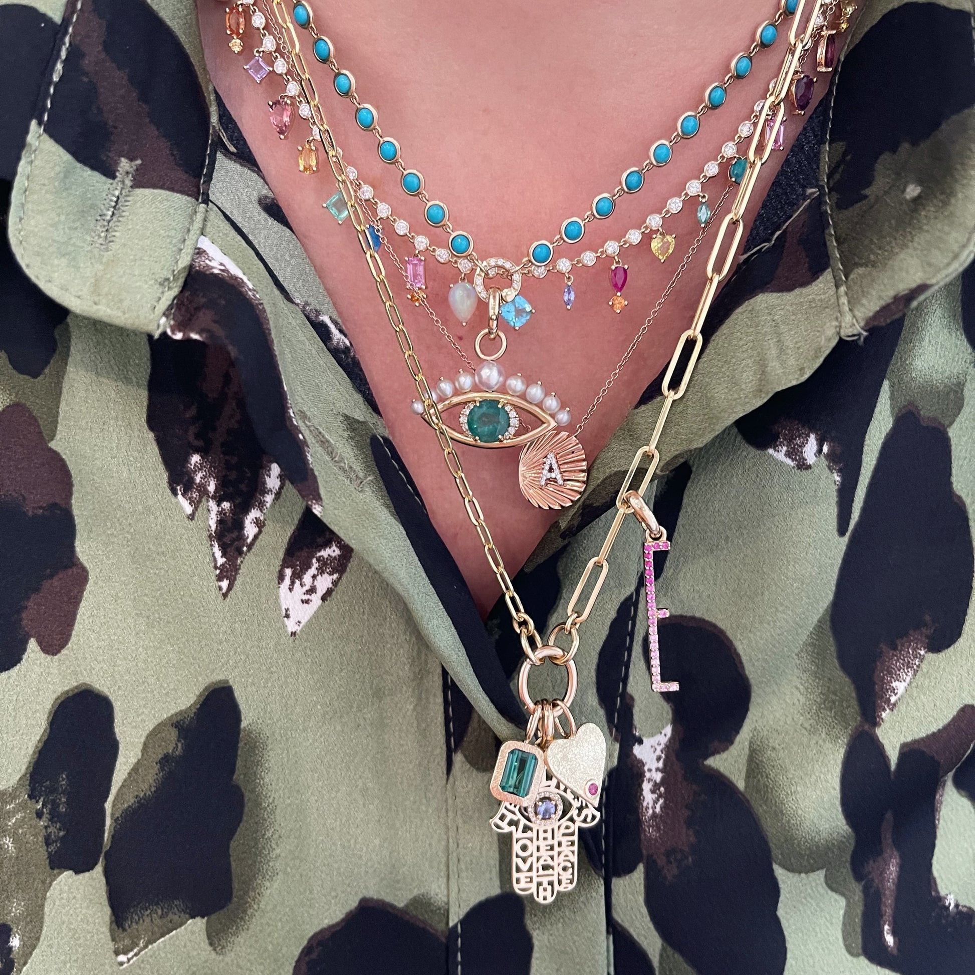 Gemstone or Diamond Closure Necklace