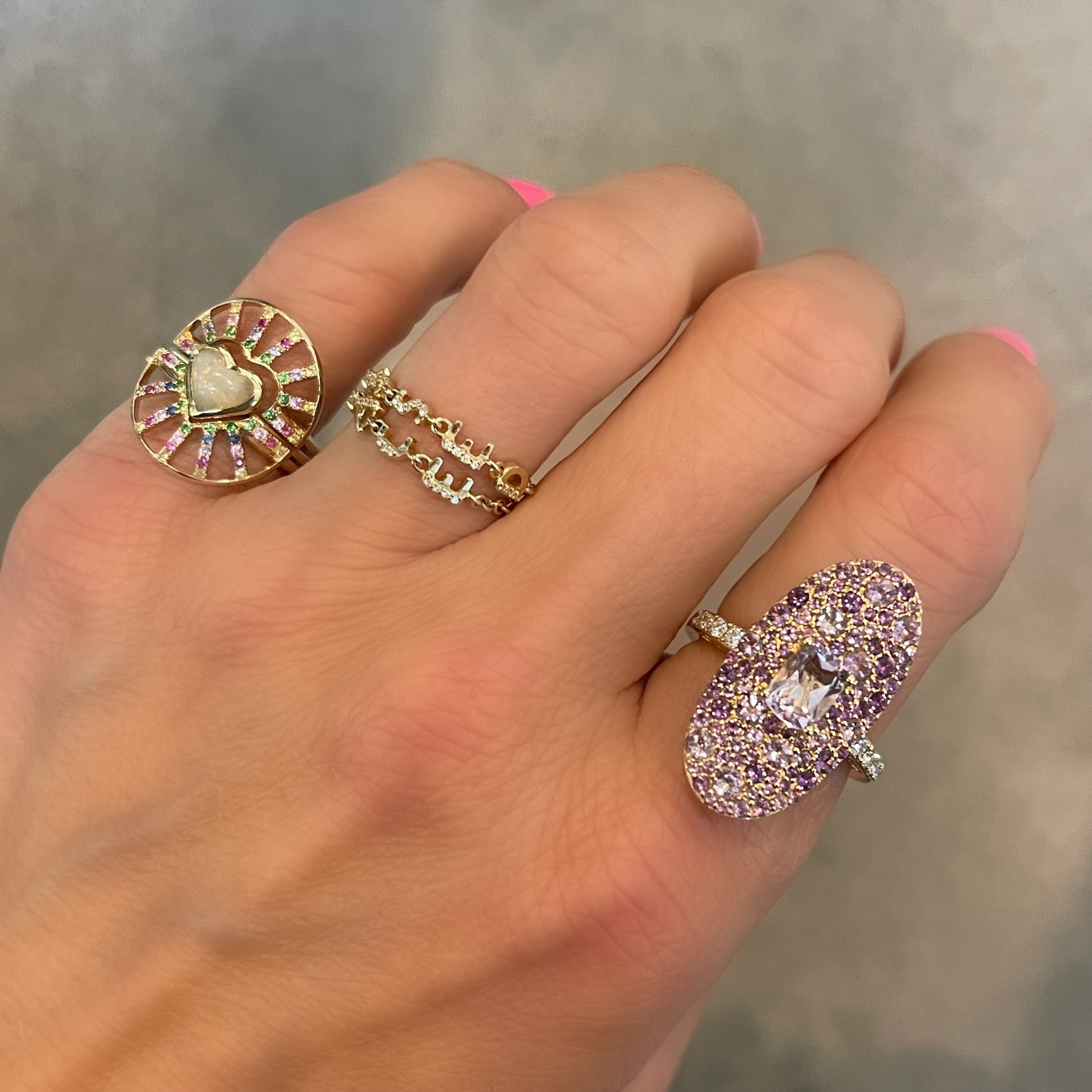 Opal & Sapphire Nesting Ring Set