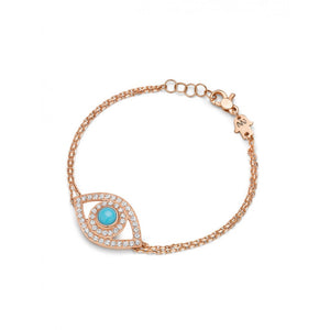 Diamond & Turquoise Evil Eye Bracelet