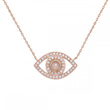rose gold diamond evil eye necklace