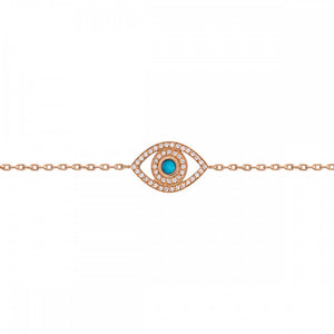 Petite Diamond & Turquoise Evil Eye Bracelet