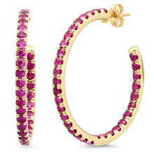 eriness ruby party hoop earrings