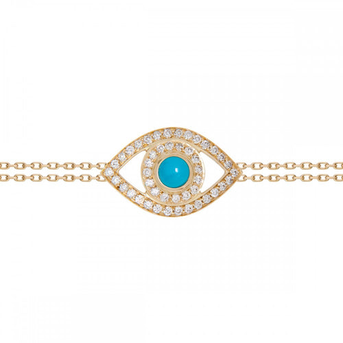 Diamond & Turquoise Evil Eye Bracelet