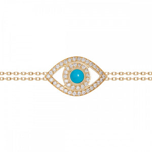 Diamond & Turquoise Evil Eye Bracelet