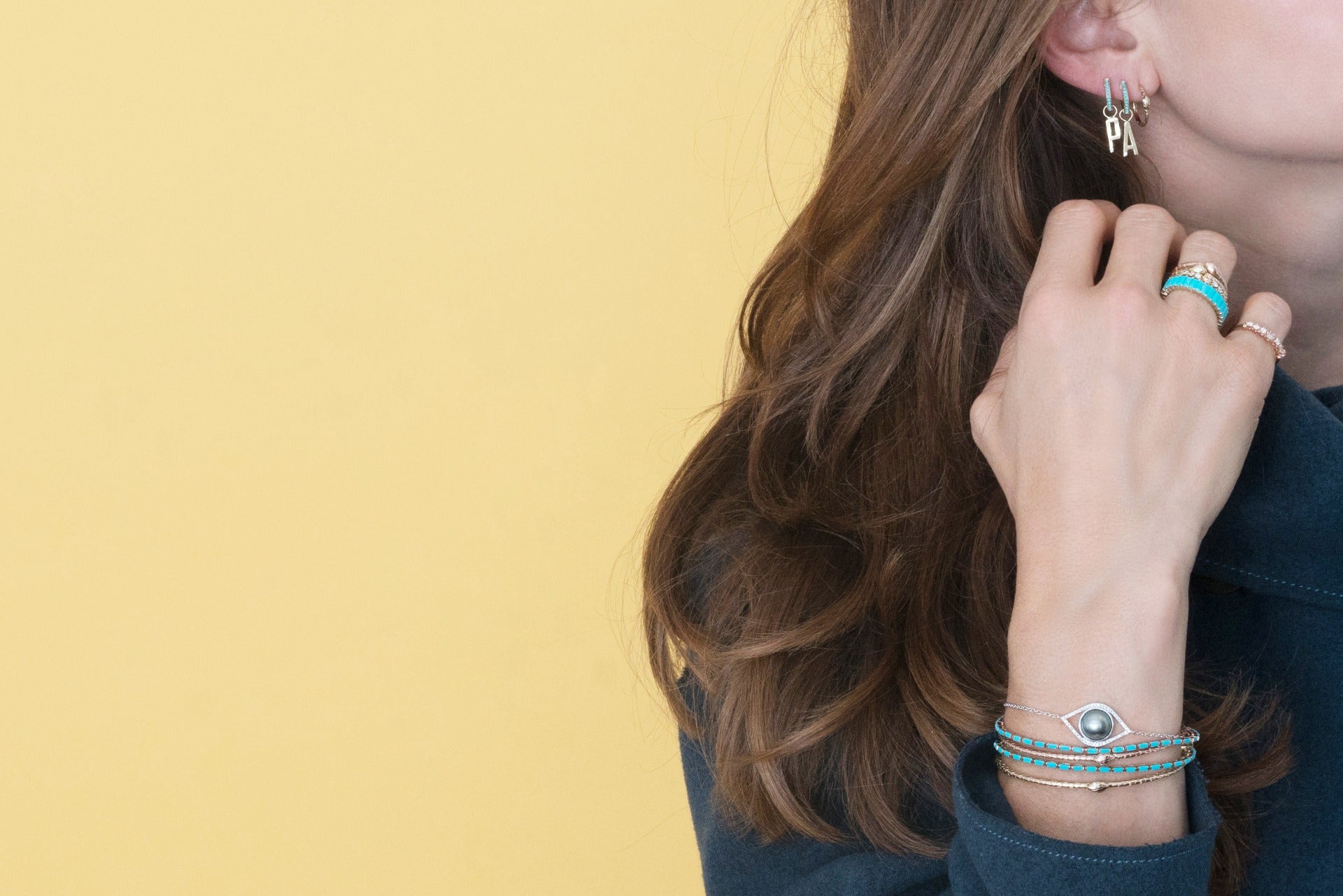 The Ashleigh Bergman Collective x Samira 13 Diamond & Pearl Evil Eye Bracelet